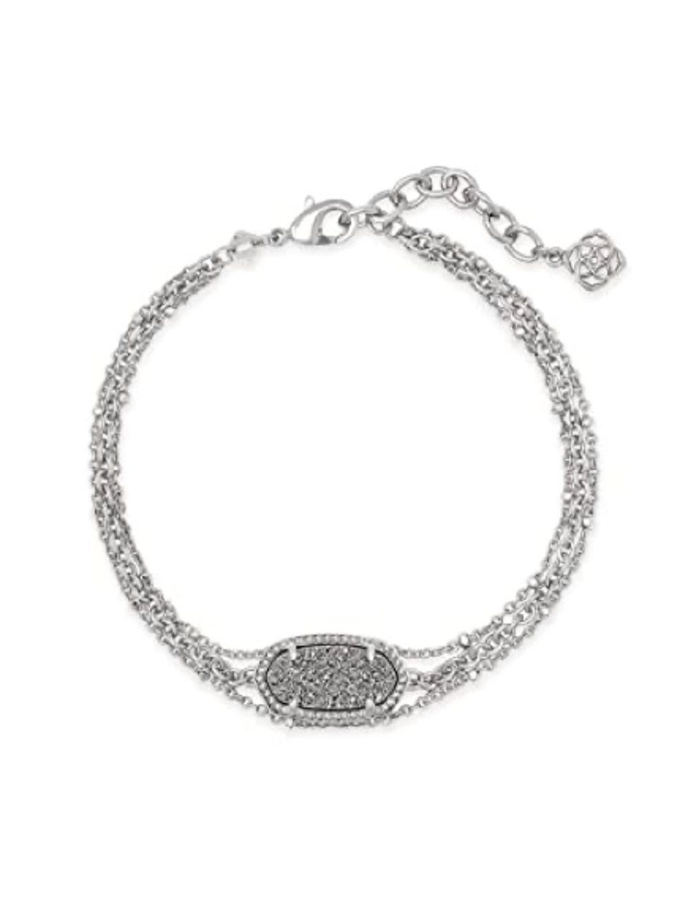 Kendra Scott Elaina Adjustable Multi Strand Bracelet in Rhodium-Plated